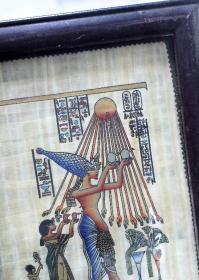 埃及莎草纸画 伊西斯女神装饰画 有框