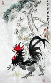 陈大羽 国画字画 公鸡 尺寸 约三尺60.5x96cm