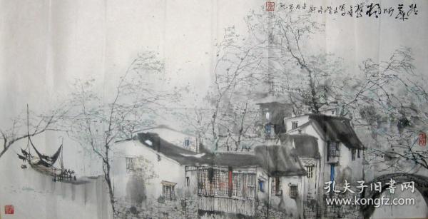 刘懋善  国画字画  姑苏听枫 尺寸 三尺 50.5x99cm