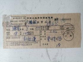 1969年邮电部电报报费收据{毛主席语录}