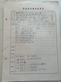 1973年滁县民办教师推荐表