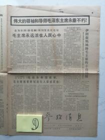 1976年9月19日参考消息：毛主席逝世专刊（4版）折叠寄送