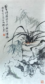 胡公寿 花鸟小中堂（翠竹潇湘）手绘水墨国画
