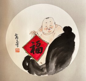 吴宪生  （送幅）镜片斗方 手绘国画水墨画