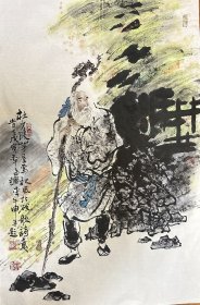 李午申 人物小中堂（杜少陵词意）手绘国画