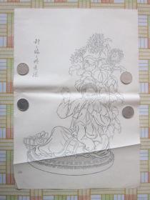 **时期白描画《 针针线线情意真》