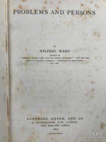 1903年，problems and persons，《问题与人》，漆布精装