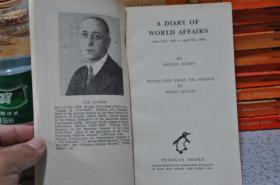 1941年，英文原版，罕见，早期企鹅版图书特别版，孔网唯一，hoden作品，a dairy of world affairs，世界大事志？