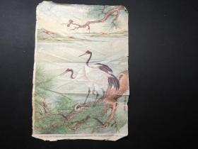 老版宣传画片《松鹤》吴青霞绘.1956年上海画片出版社一版二印