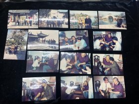 1994年广东诗人梁耀明参访扬州签赠照片一组14张合售（签赠6张）