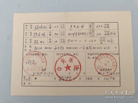 中央乐团八十年代独生子女证一份