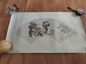 吴昌硕国画（扇叶画）