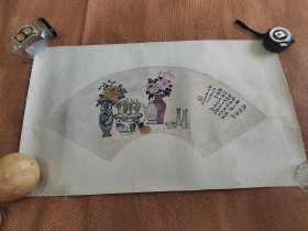 吴昌硕国画（扇叶画）