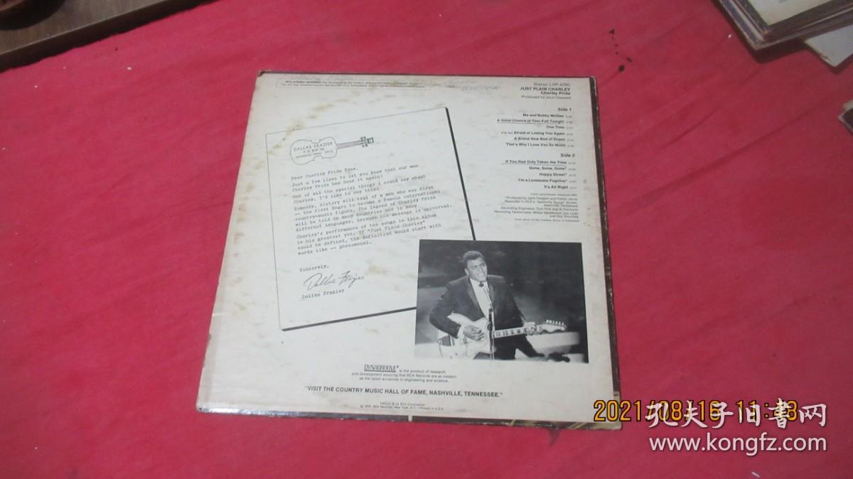 Just Plain Charley Charley Pride黑胶唱片 保存完好：名字不认识。