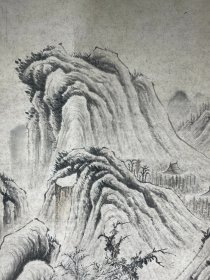 清代 姚忠学  大幅 山水画 文物商店旧藏   永久保真