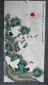 【保真】【工笔精品松鹤图】著名书画家大海老师国画  一流精品 装饰赠友收藏保值最佳选择！！09826