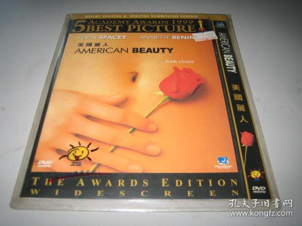 DVD 美国丽人 American Beauty (1999) 凯文·史派西 第72届奥斯卡金像奖 最佳影片 第57届金球奖 电影类 最佳剧情片 第53届英国电影学院奖 电影奖 最佳影片 箱10