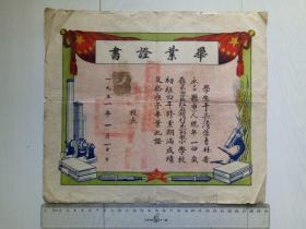 1951年 永吉县第四区（红石崖村）第一初级小学校毕业证书