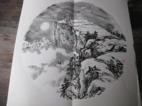 手工绘画装饰画山水画，独行