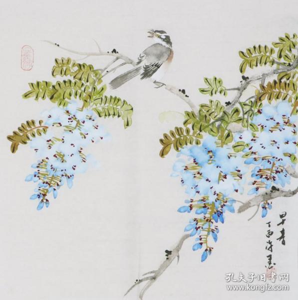 （书法字画）：实力花鸟画家，没骨写意，花鸟小品， 尺寸：43厘米*43厘米（三尺斗方