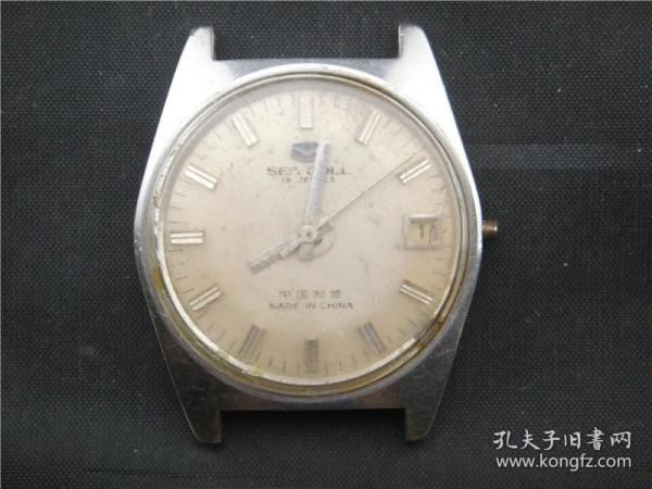 蓝标海鸥男机械表铁花机芯ST6