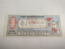 中国农业银行东莞县支行全国第六届运动会体育基金奖券（第2期）（金利来）