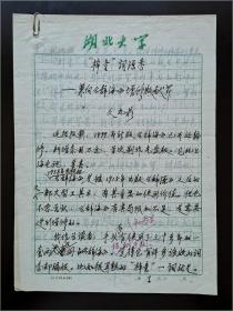 湖北大学古籍研究所所长文九鼎,1996年撰《“梓童”词源考》手稿一份九页