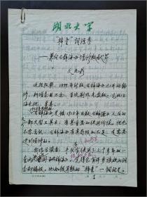 湖北大学古籍研究所所长文九鼎,1996年撰《“梓童”词源考》手稿一份九页