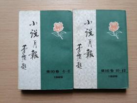 小说月报1925年第16卷4-6，10-12共两册   影印彩色插图竖排版（1982年新一版一印）29张实物照片