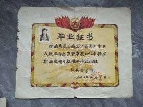 56年辽宁省沈阳市第二十四中学毕业证书