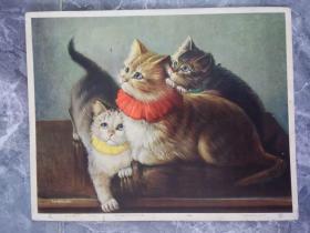 满洲国画片（硬纸板）三只小猫