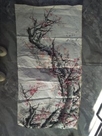 老画家纯手绘，非印刷中国画梅花