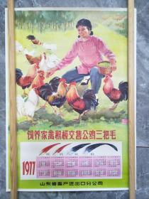 1977年饲养家禽积极交售公鸡三把毛