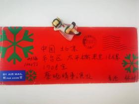 林燕妮（香港著名女作家）亲笔签名贺卡支票一张，题词“祝身体健康、新年快乐、早日再见”