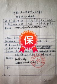 原机械工业部研究总院副院长张树梅签名1984年《中国土木工程学会第四届理事会理事候选人填报表》。