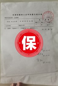 国务院学位委员会委员李衍达院士、解学书教授、宋红签批1995年《申请调整硕士点审核意见统计表》，关于黑龙江大学的《工业自动化》学科申请硕士学位授予点的投票意见统计。