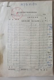 原北京大学校长 张龙翔 亲笔签名1988年《北京大学党政干部岗位津贴名单》资料1件，带沈钟、侯发高、郑昌德、翟士怡、王学军、毕源章、甘惠勤、杜林生、王进、马宏建等教授签名。