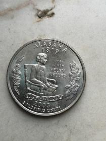 美国阿拉巴马州币 1／4元 闪光（加购每单减价4元）