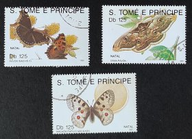 圣多美和普林西比邮票-----蝴蝶（盖销票）