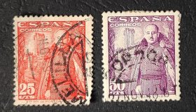 西班牙邮票----佛朗哥将军（信销票）