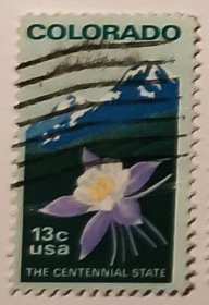 美国邮票----科罗拉多州百年 / 康涅狄格洲200年 / 画家拉塞尔诞辰百年（信销票）