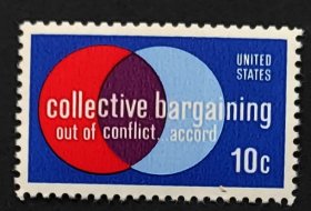 美国邮票-----集体谈判 劳工和管理层