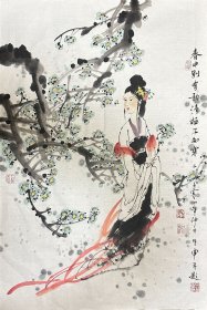 李午申 人物小中堂（春中别有韵） 手绘国画