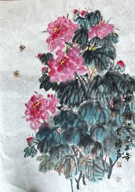李自强 花鸟中堂（霜后雨姿） 手绘国画作品