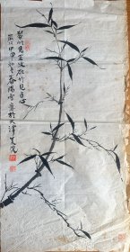 霍春阳 花鸟小中堂（翠竹见直纹）手绘国画