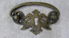 清末民国时期白铜箱柜提手锁饰件