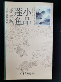 小品莲鱼原大版实用白描画稿