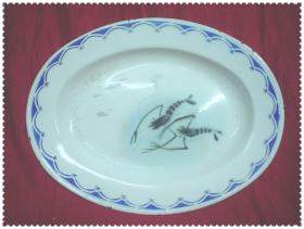 双虾纹搪瓷盘