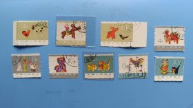 特58【民间玩具】【盖销+信销套票，1963年，全套9枚】二枚带边纸