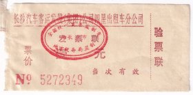 新中国汽车票类---1991年长沙市汽车客运发展公司四星出租车公司,出租车票,壹元1